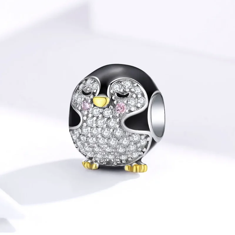 (bilde for) Pandora Style Two Tone Bicolor Penguin Charm - BSC126 - Vis 2