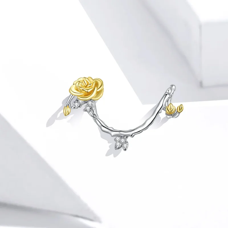 (bilde for) Pandora Style Two Tone Bicolor Rose Vines Charm - BSC322 - Vis 2