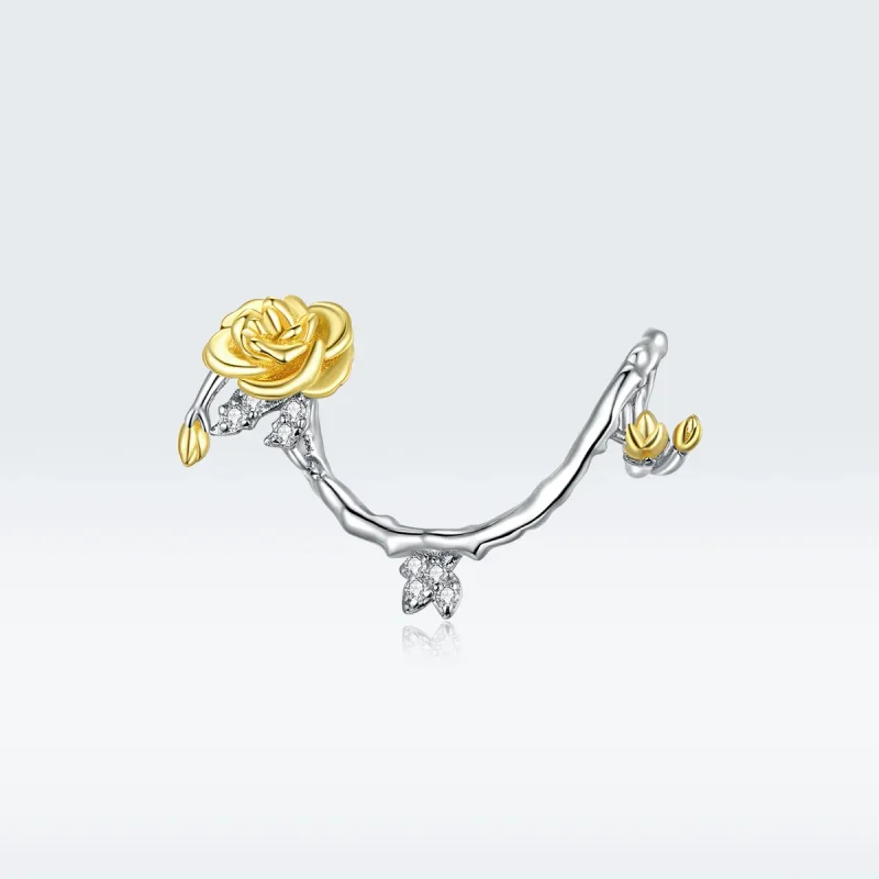 (bilde for) Pandora Style Two Tone Bicolor Rose Vines Charm - BSC322 - Vis 5