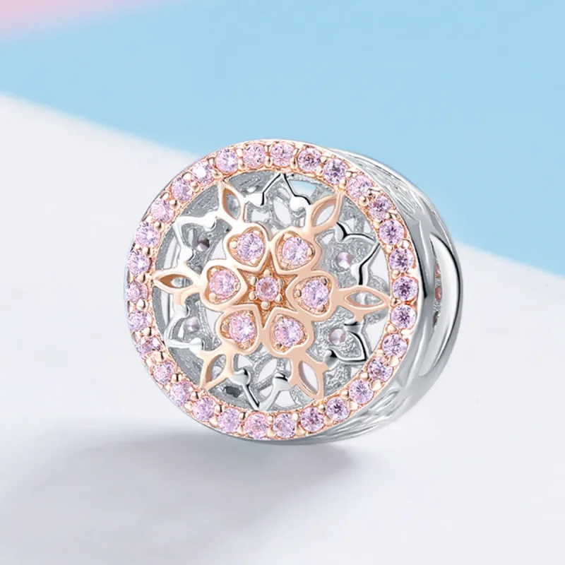 (bilde for) Pandora Style Two Tone Blooming Bud Charm - SCC923 - Vis 2