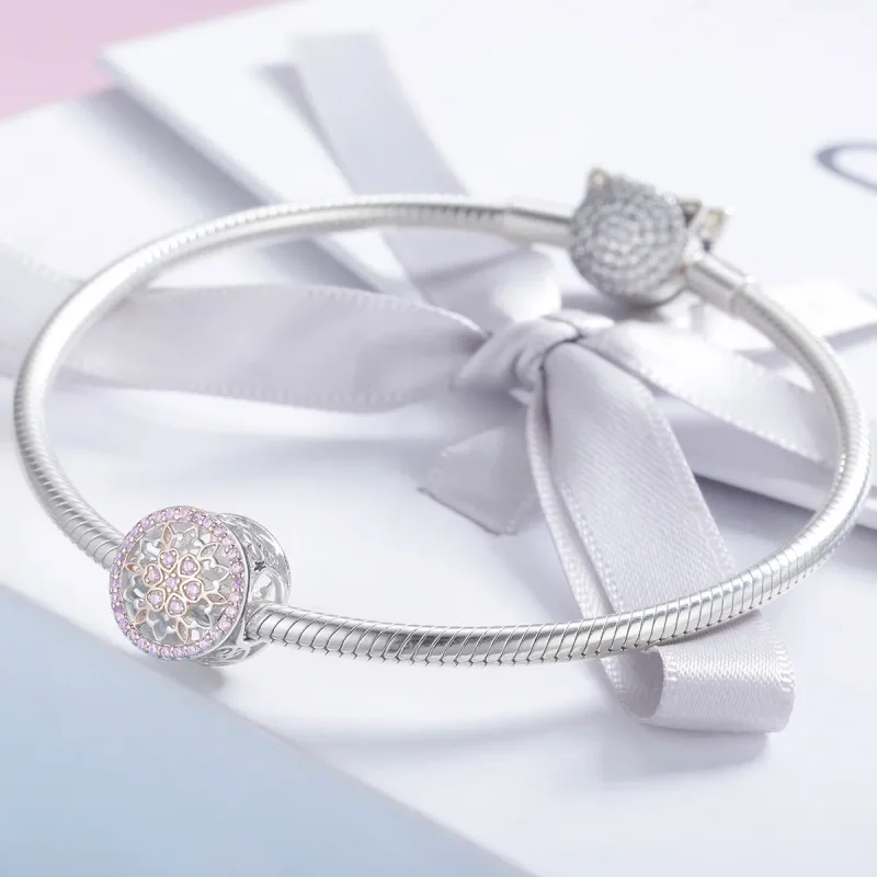 (bilde for) Pandora Style Two Tone Blooming Bud Charm - SCC923 - Vis 3