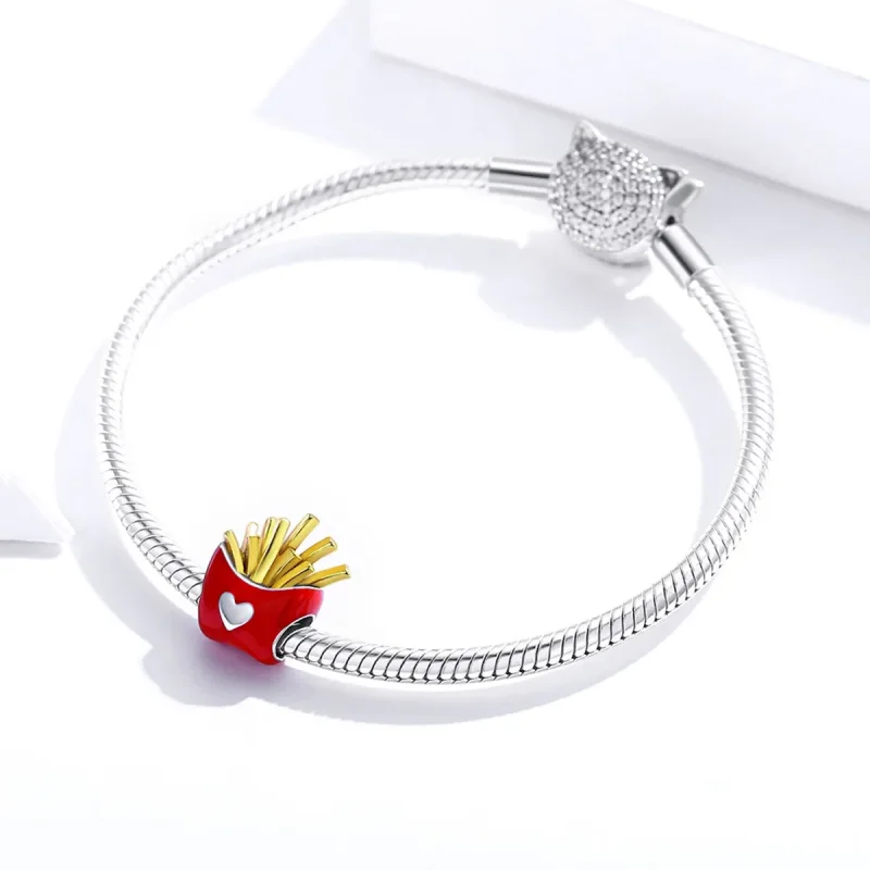 (bilde for) Pandora Style Two Tone Delicious Fries Charm - SCC1606 - Vis 3