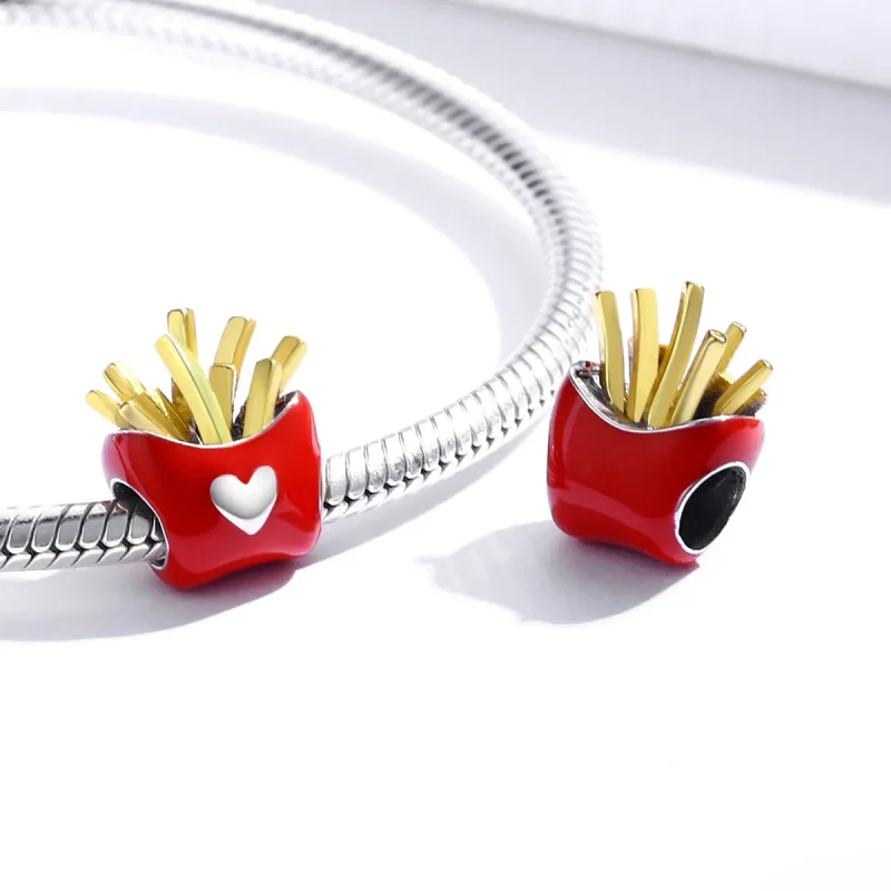 (bilde for) Pandora Style Two Tone Delicious Fries Charm - SCC1606 - Vis 4