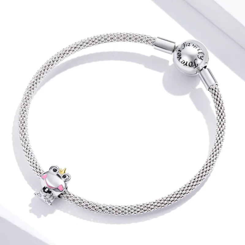 (bilde for) Pandora Style Two Tone Gentle Frog Charm - SCC1769 - Vis 3
