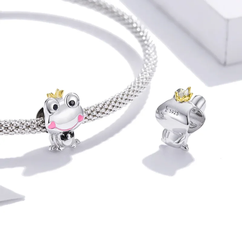 (bilde for) Pandora Style Two Tone Gentle Frog Charm - SCC1769 - Vis 4
