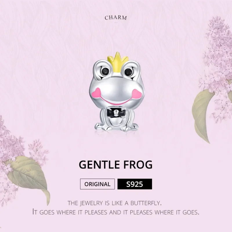 (bilde for) Pandora Style Two Tone Gentle Frog Charm - SCC1769 - Vis 6
