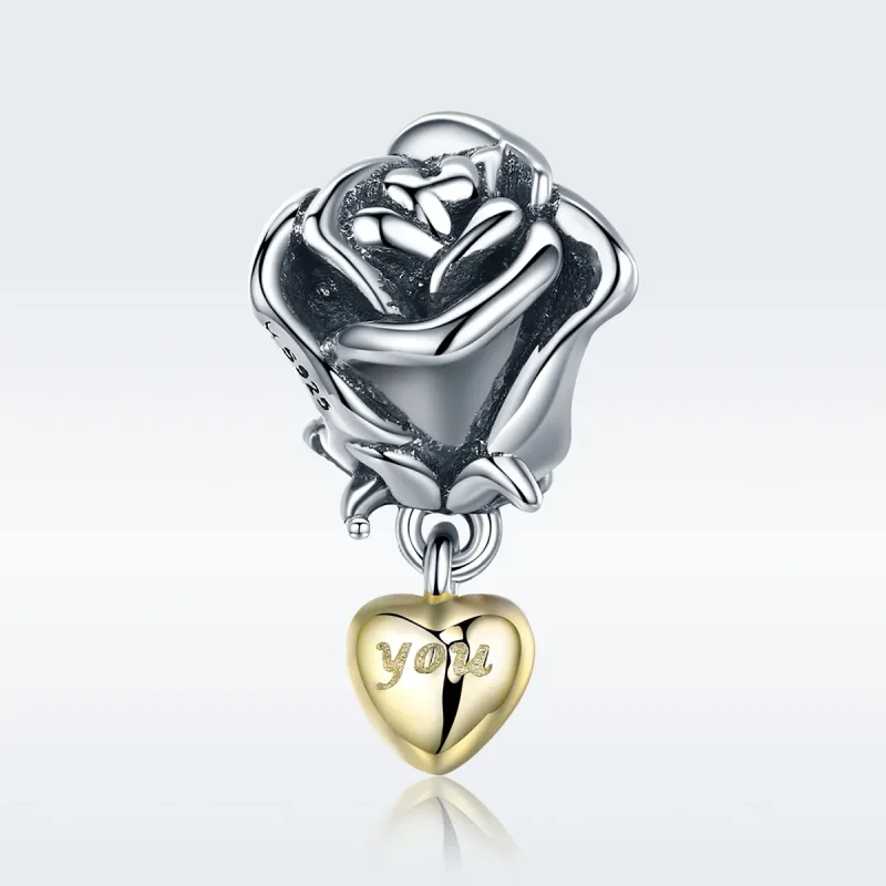 (bilde for) Pandora Style Two Tone I Love You Charm - SCC455 - Vis 2