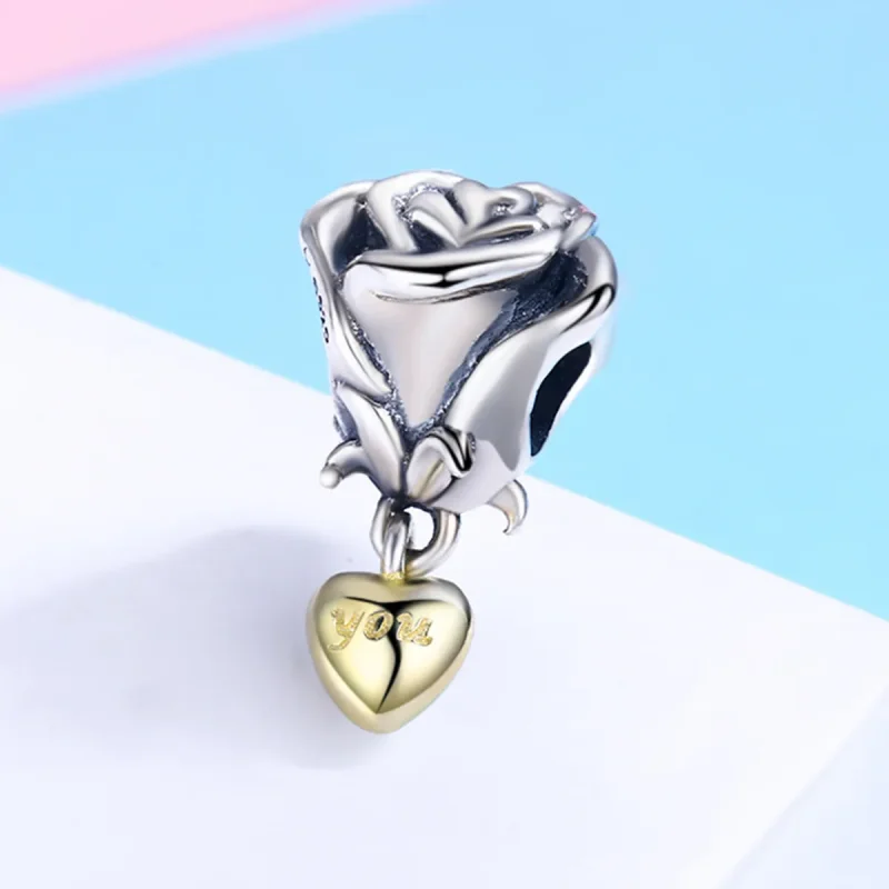 (bilde for) Pandora Style Two Tone I Love You Charm - SCC455 - Vis 4