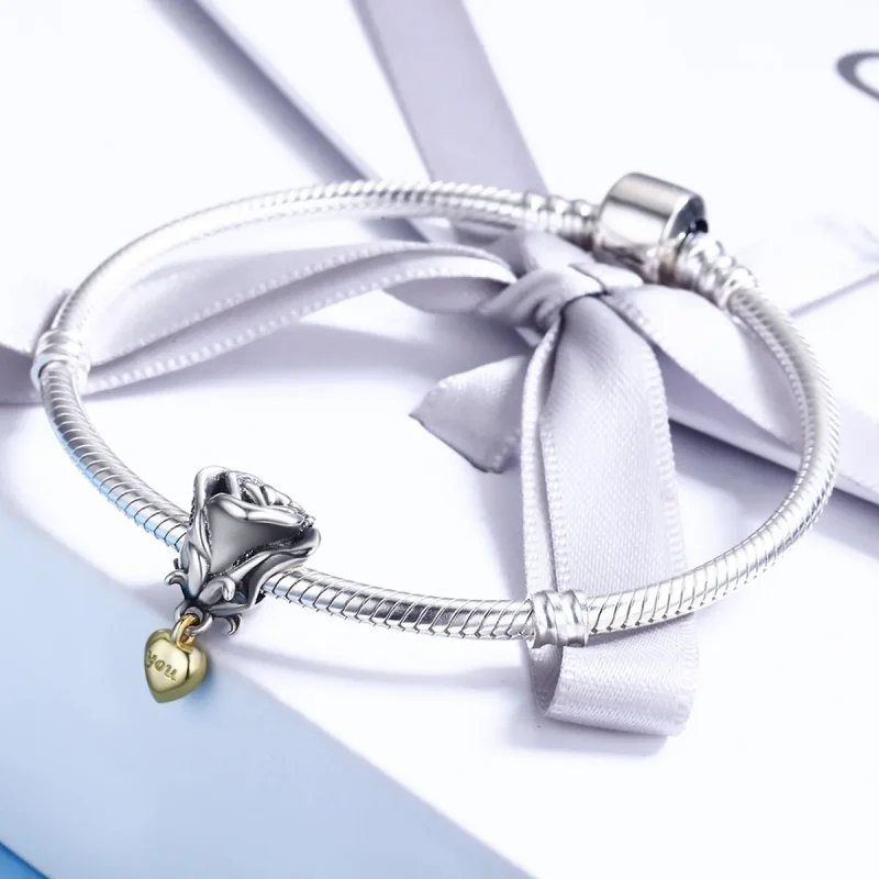 (bilde for) Pandora Style Two Tone I Love You Charm - SCC455 - Vis 5