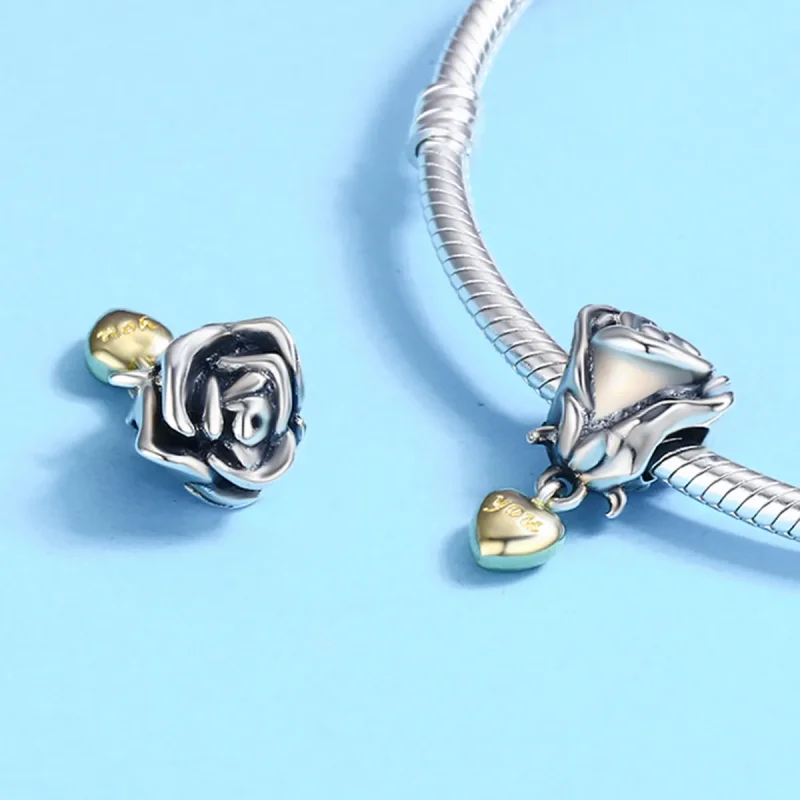 (bilde for) Pandora Style Two Tone I Love You Charm - SCC455 - Vis 6