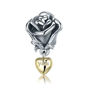 (bilde for) Pandora Style Two Tone I Love You Charm - SCC455