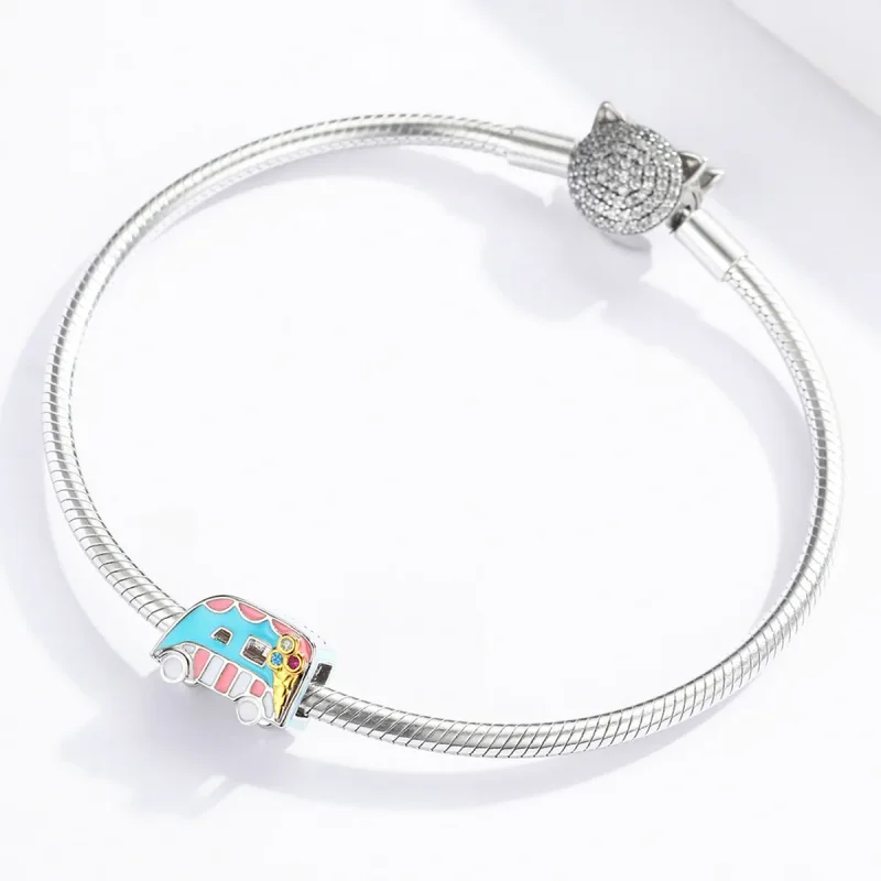 (bilde for) Pandora Style Two Tone Ice-Cream Van Charm - BSC163 - Vis 3