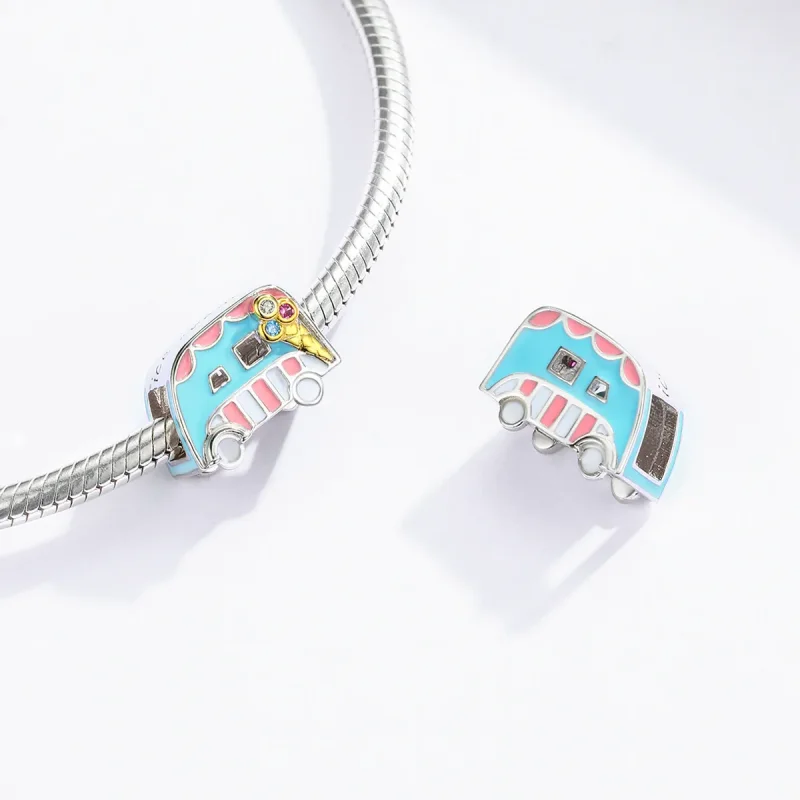 (bilde for) Pandora Style Two Tone Ice-Cream Van Charm - BSC163 - Vis 4