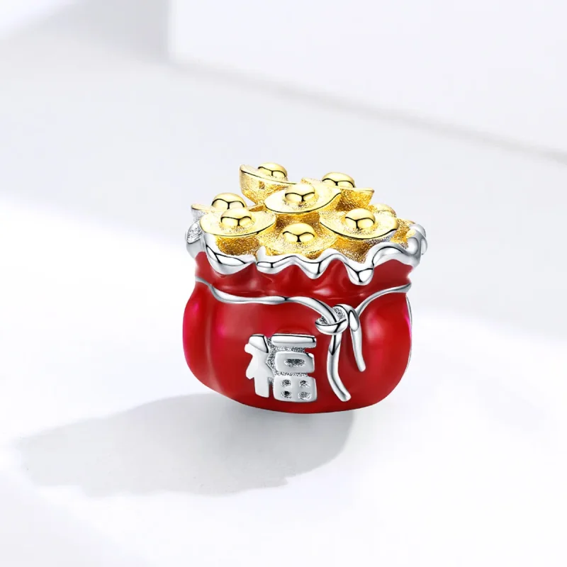 (bilde for) Pandora Style Two Tone Lucky Bag Charm - BSC100 - Vis 2
