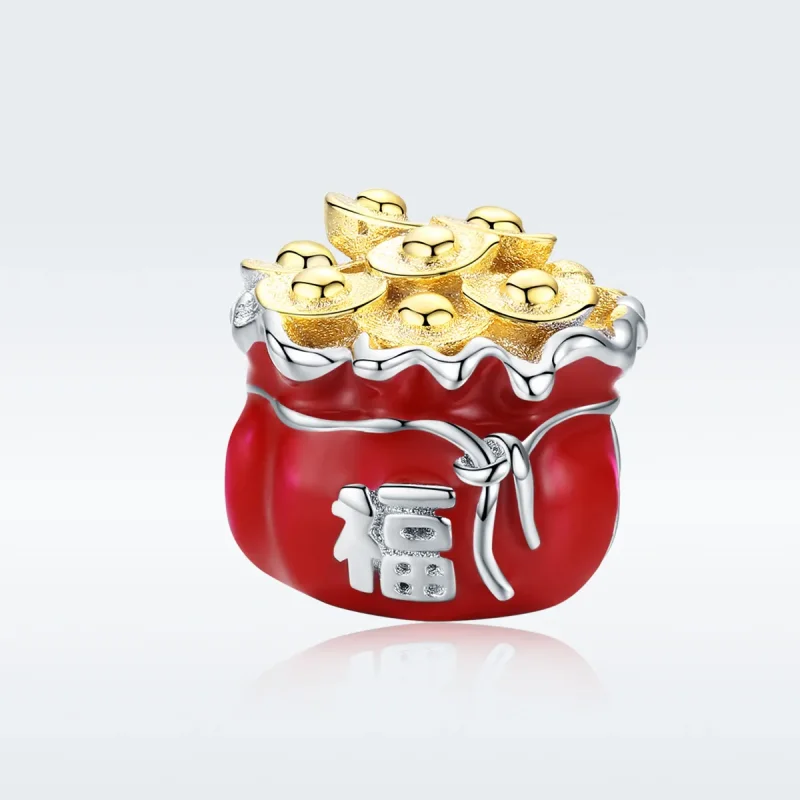 (bilde for) Pandora Style Two Tone Lucky Bag Charm - BSC100 - Vis 5
