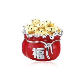 (bilde for) Pandora Style Two Tone Lucky Bag Charm - BSC100