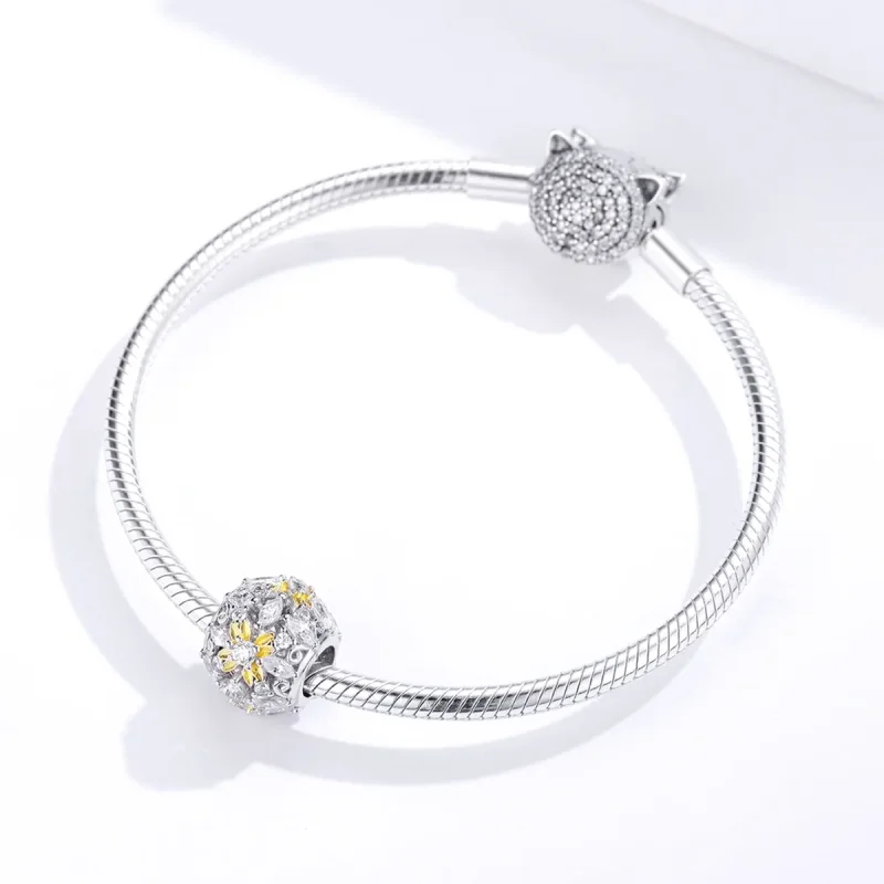 (bilde for) Pandora Style Two Tone Shining Life Charm - SCC1333 - Vis 3