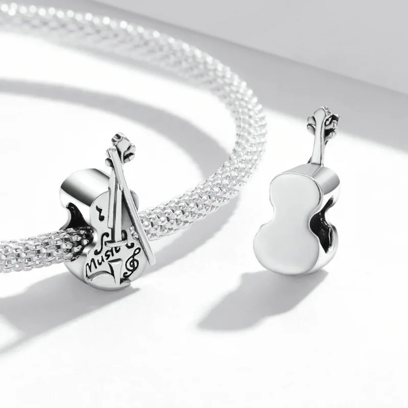 (bilde for) Pandora Style Vintage Fiolin Charm - SCC2077 - Vis 4