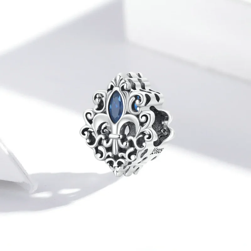 (bilde for) Pandora Style Vintage Pattern - Water Drops Charm - SCC2151 - Vis 2