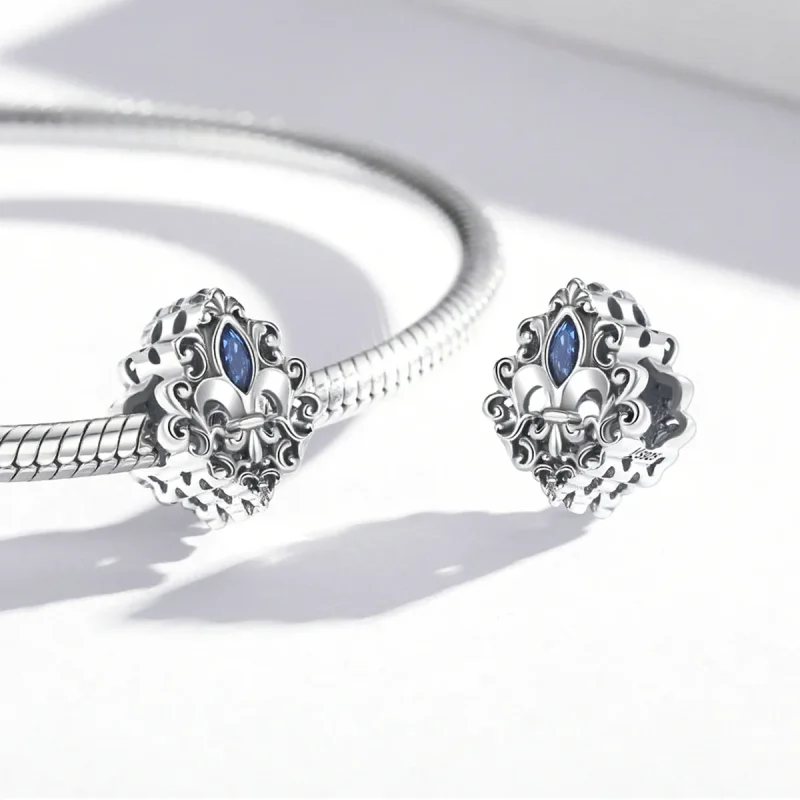 (bilde for) Pandora Style Vintage Pattern - Water Drops Charm - SCC2151 - Vis 4