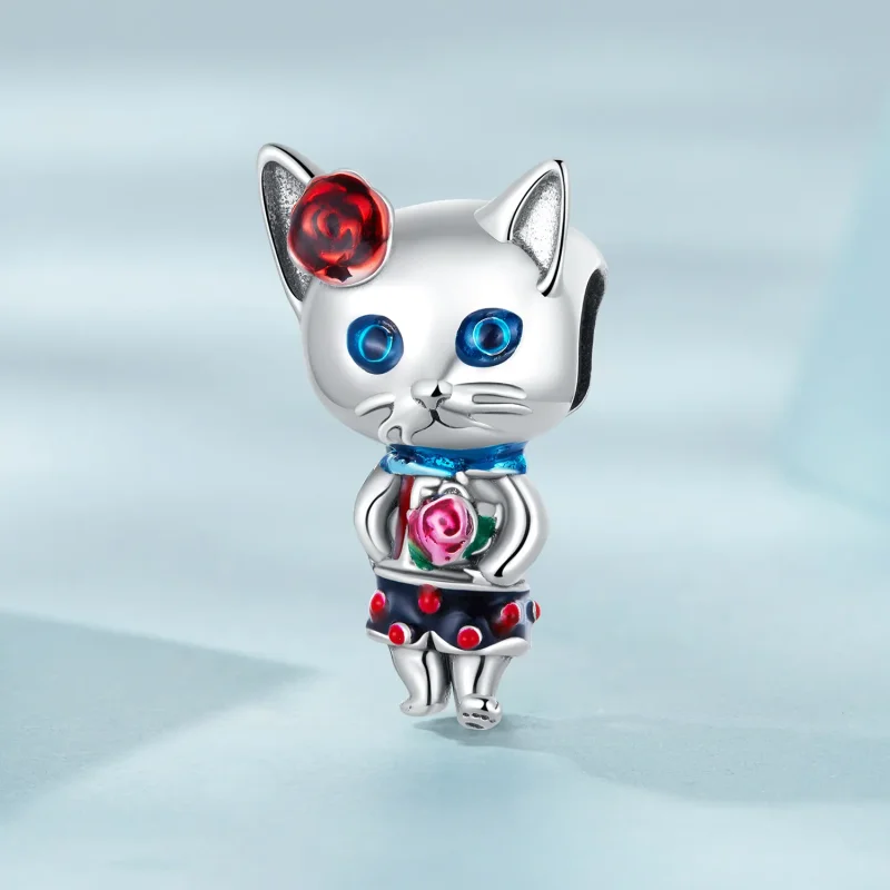 (bilde for) Pandora Style Weird Cat Charm - SCC2377 - Vis 2