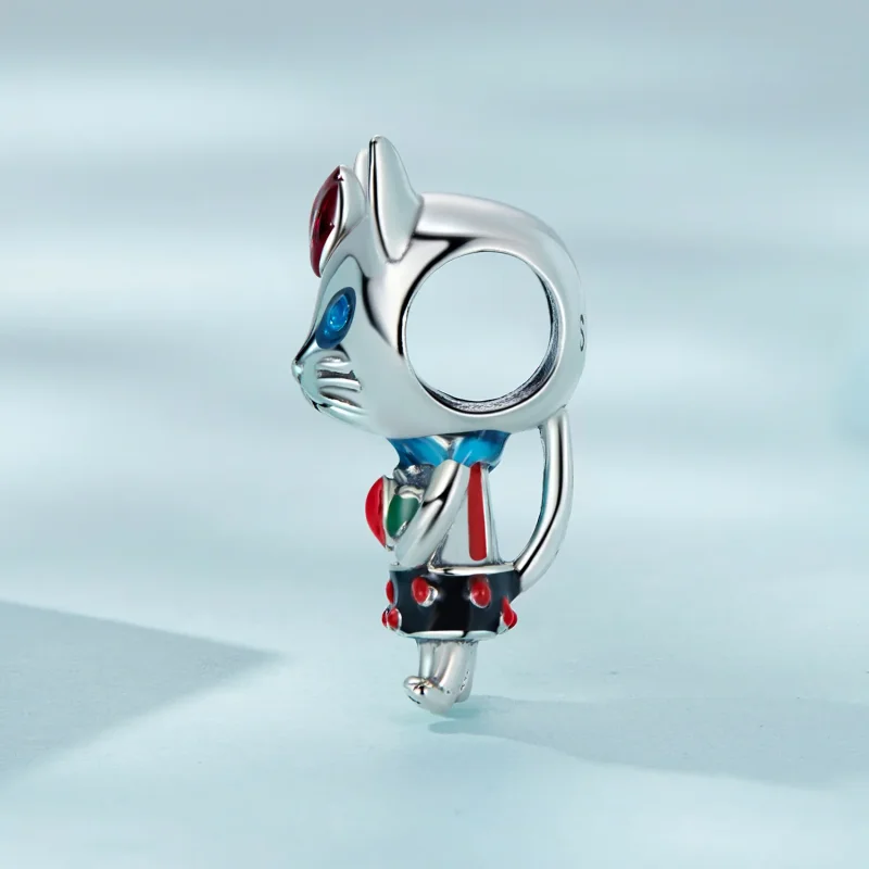 (bilde for) Pandora Style Weird Cat Charm - SCC2377 - Vis 3