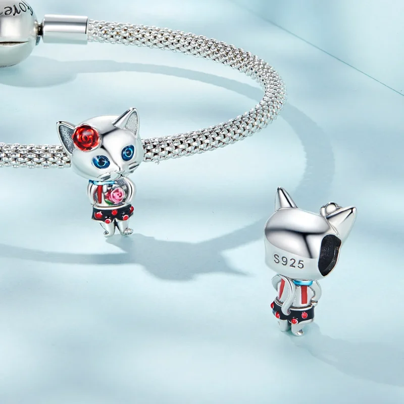 (bilde for) Pandora Style Weird Cat Charm - SCC2377 - Vis 4