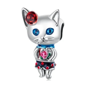 (bilde for) Pandora Style Weird Cat Charm - SCC2377