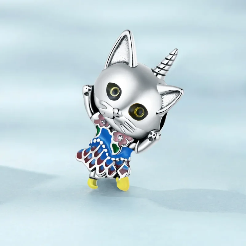 (bilde for) Pandora Style Weird Cat Charm - SCC2378 - Vis 2