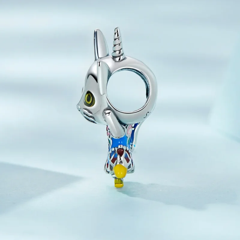 (bilde for) Pandora Style Weird Cat Charm - SCC2378 - Vis 3