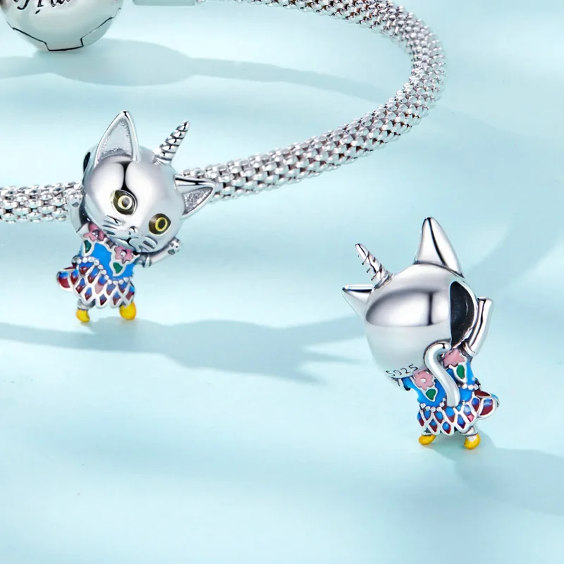 (bilde for) Pandora Style Weird Cat Charm - SCC2378 - Vis 4