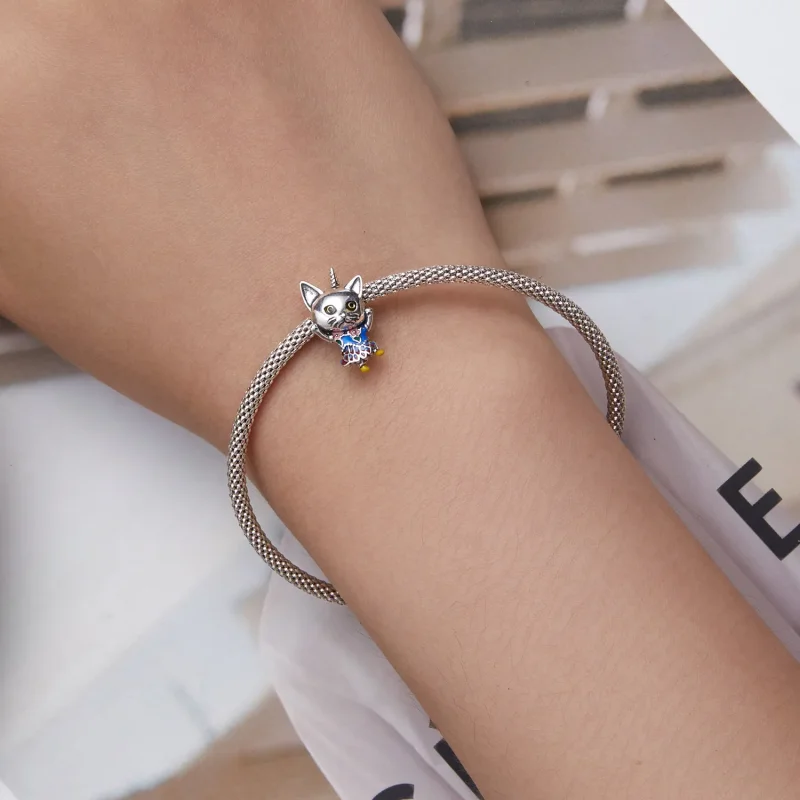 (bilde for) Pandora Style Weird Cat Charm - SCC2378 - Vis 5