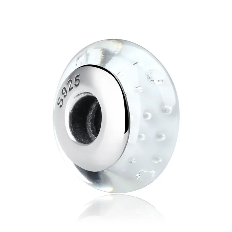 (bilde for) Pandora Style White Murano Glass Charm - SCZ002 - Vis 2