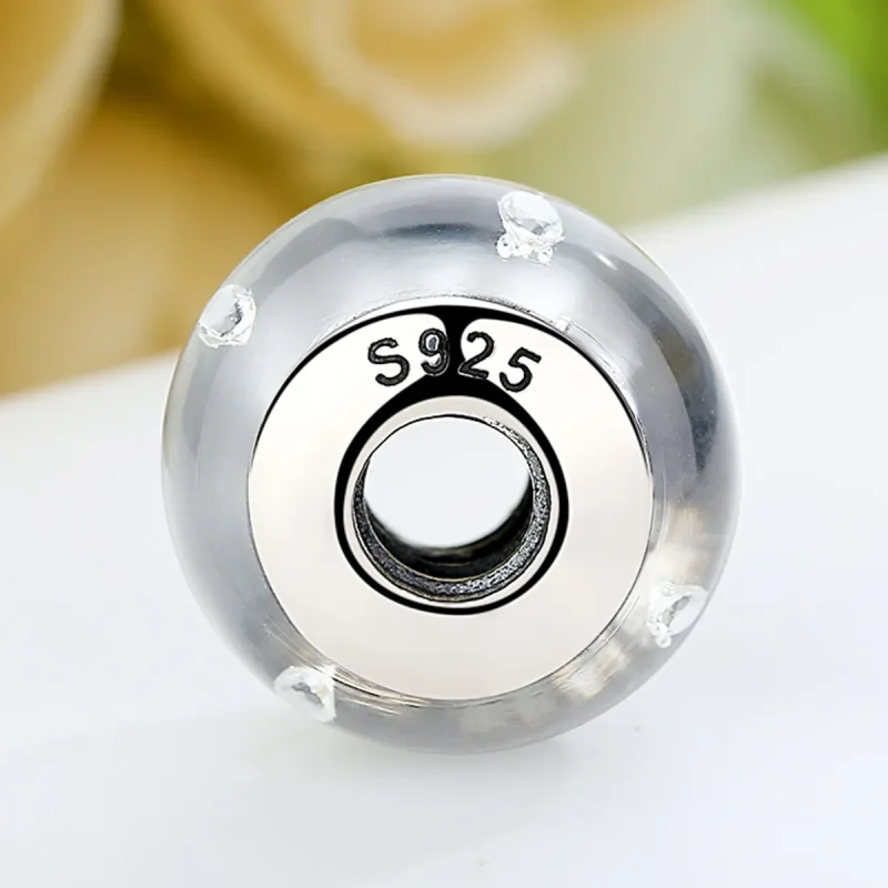 (bilde for) Pandora Style White Murano Glass Charm - SCZ002 - Vis 4
