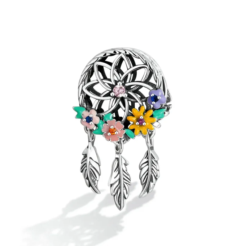(bilde for) Pandora Style Wreath Dream Catcher Charm - BSC589 - Vis 2