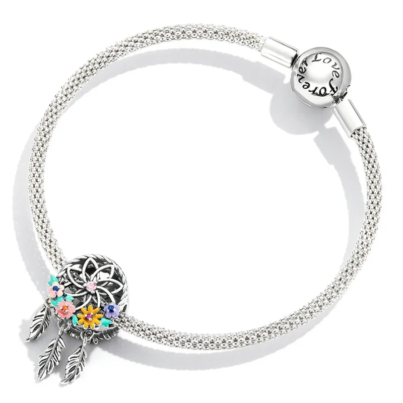 (bilde for) Pandora Style Wreath Dream Catcher Charm - BSC589 - Vis 4