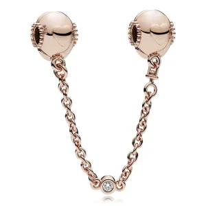 (bilde for) Hearts PANDORA Rose sikkerhetskjedeklips med klar cubic zirconia og silikongrep - 787636CZ