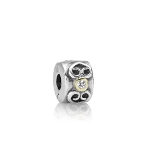 (bilde for) Pandora Abstrakt sølvklips, 14K, 0,03ct TW h/vs diamanter Charm - 790382D