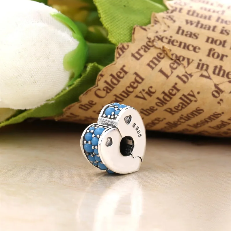 (bilde for) PANDORA Arcs of Love Clip, Cyan Blue Crystal - 797227NYA - Vis 3
