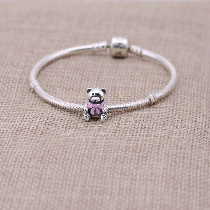 (bilde for) Pandora Baby Girl Teddy Bear Charm - 791124EN24 - Vis 2