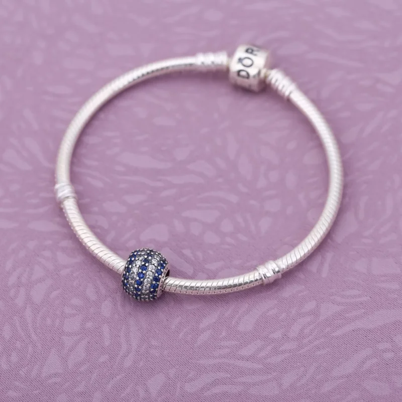 (bilde for) Pandora Blå, maritime pavéstriper, charm - 791172NCB - Vis 2