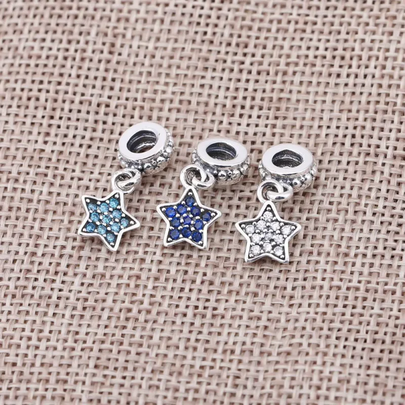 (bilde for) Pandora Blå pavé stjerne, hengende charm - 791024CZB - Vis 3