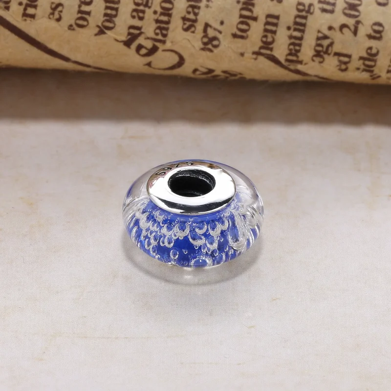 (bilde for) PANDORA blå sprudlende sjarm, Murano-glass og klart CZ - PL00059-1 - Vis 3