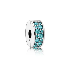 (bilde for) Pandora Blågrønn Pavé Klemmecharm - 791817MCZ