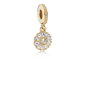 (bilde for) Pandora Blomstergull dingler med klare cubic zirconia - 751002CZ