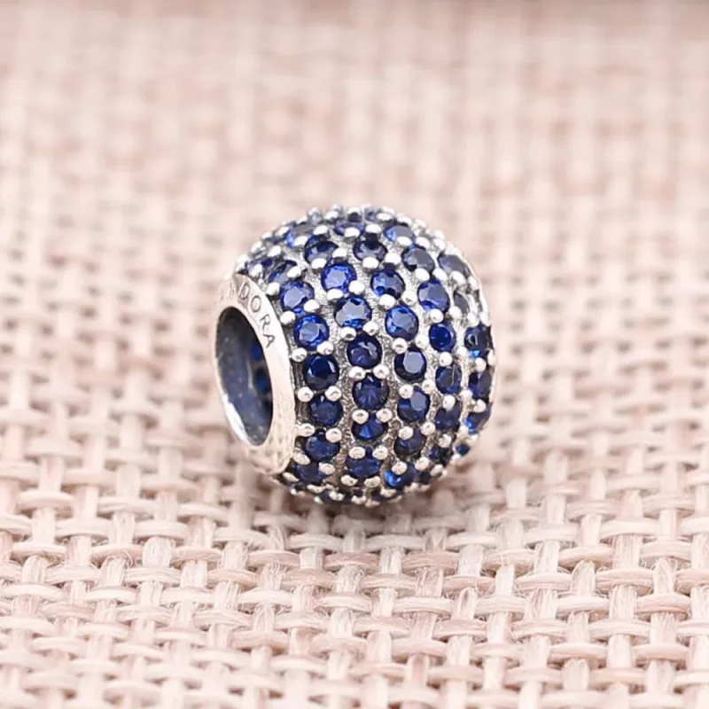 (bilde for) Pandora Blue Pavé Ball Charm - 791051NCB - Vis 2
