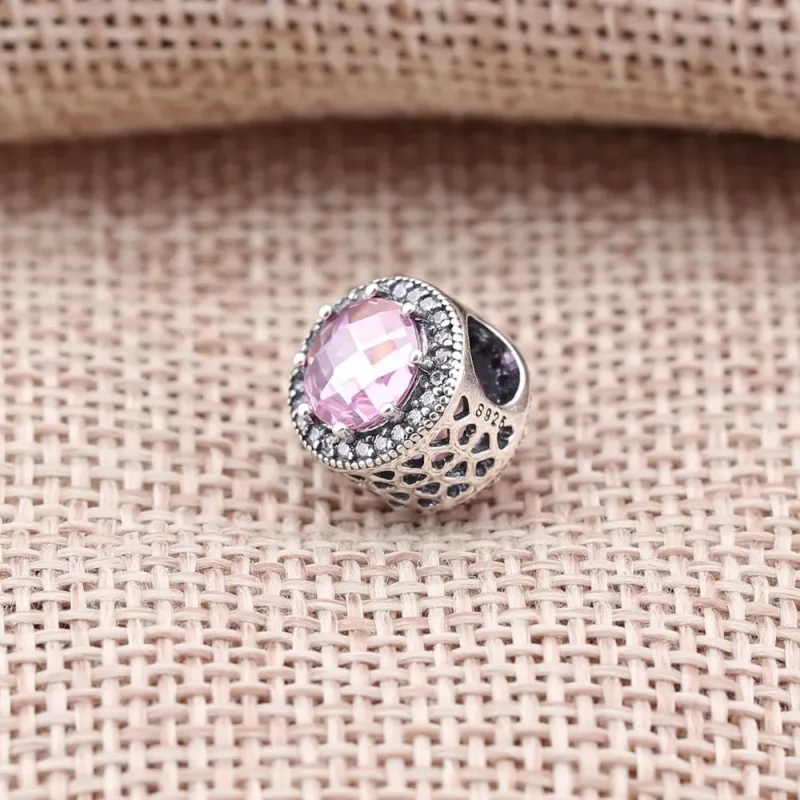 (bilde for) Pandora Blush Pink Radiant Hearts Charm - 791725NBP - Vis 2