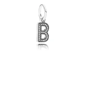 (bilde for) Pandora Bokstaven B, hengende charm - 791314CZ