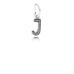Pandora Bokstaven J, hengende charm - 791322CZ (bilde for) Pandora Bokstaven J, hengende charm - 791322CZ
