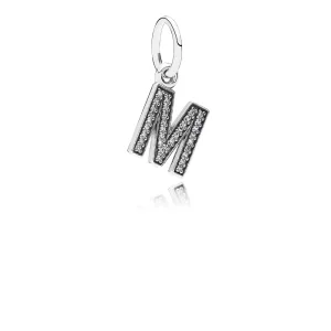 Pandora Bokstaven M, hengende charm - 791325CZ (bilde for) Pandora Bokstaven M, hengende charm - 791325CZ